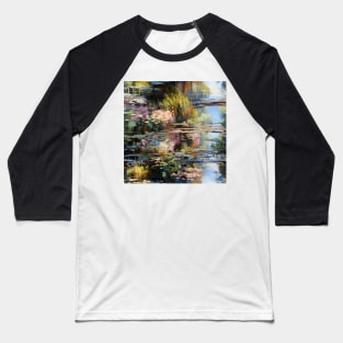 Monet Style Water Lilies 1 Baseball T-Shirt